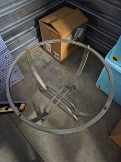 Two glass side tables