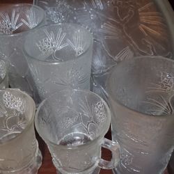 Clear Tiara Set Pine Cones & Needles $40