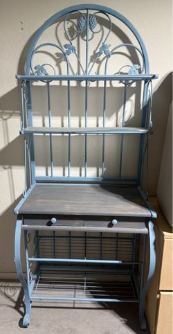 Blue Metal Bakers Rack
