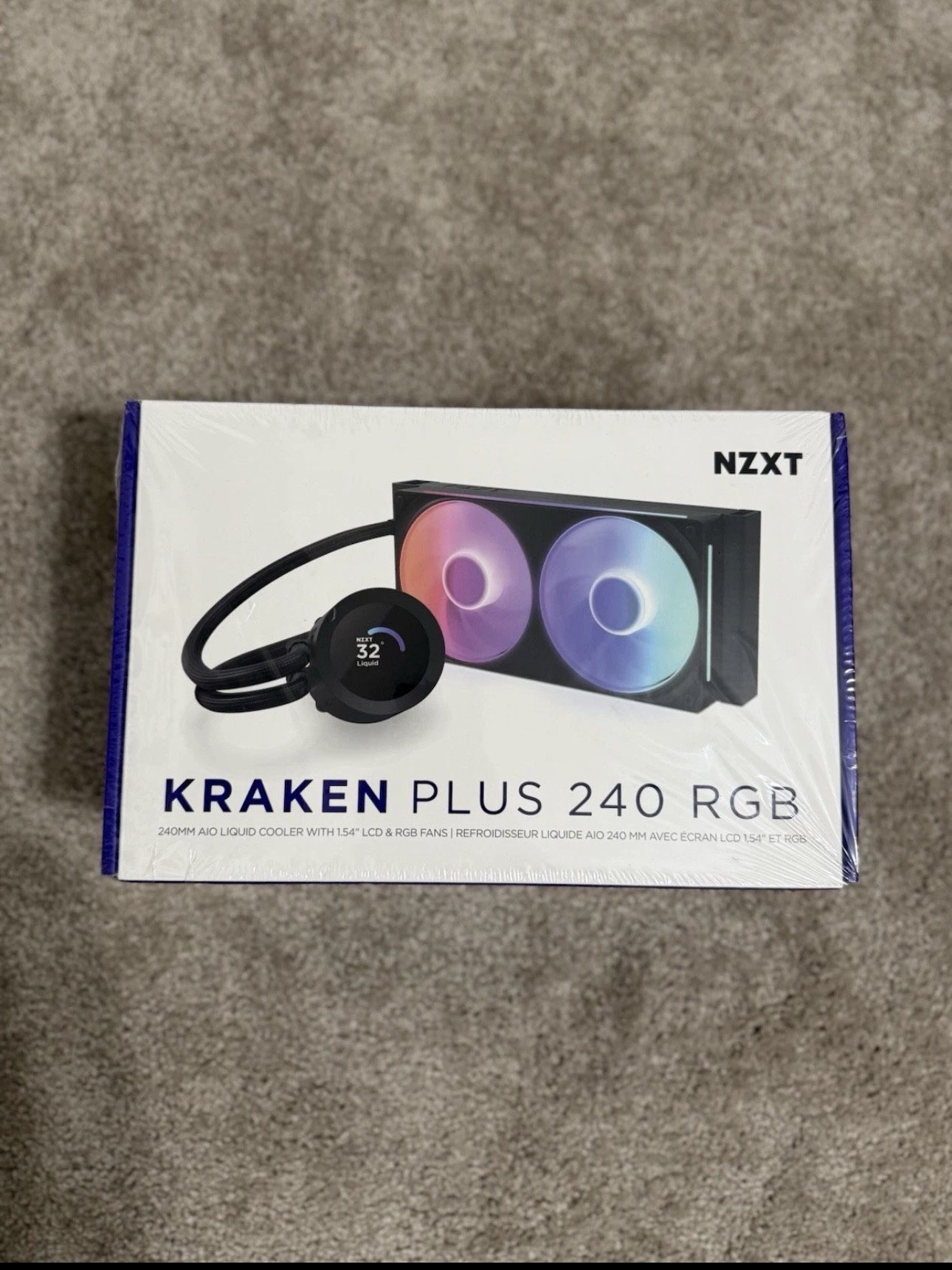 NZXT KRAKEN PLUS RGB 240 MM BLACK AIO LIQUID COOLER WITH 1.54" LCD & RGB CORE