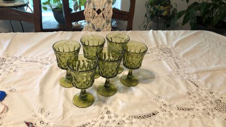 Noritake Perspective Green Sherbet Goblets