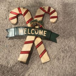 Christmas Candy Cane Hanging Wall Decor 