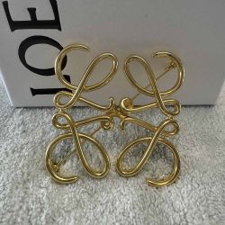 Loewe Anagram Gold Brooch