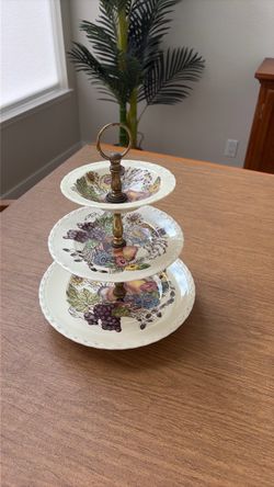 Vintage 3 tier dessert stand