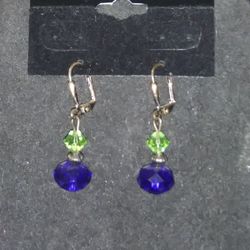 Handcrafted Green Blue Dangle Drop Earrings Silver 

New Condition!!

**Bundle and save with combined shipping**

