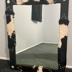 Cow Hide Leather Mirror
