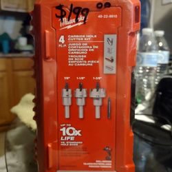 Milwaukee 4-PC./P. CARTRIDGE HOLE CUTTER KIT 