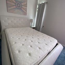 White tufted bed frame for sale 