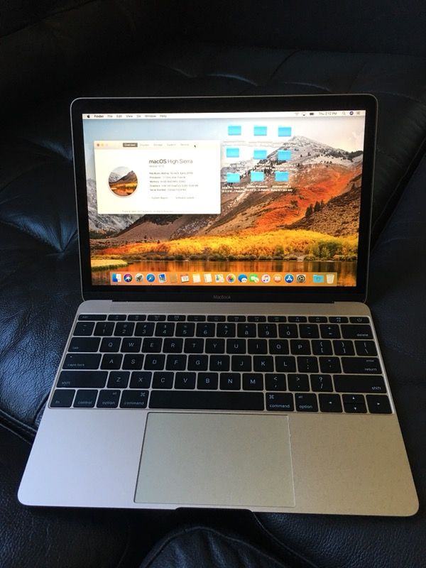 2015 MacBook 12” Retina / 1.1ghz 8gb 250gb SSD MacOS Sierra - free programs such as Photoshop Lightroom, Microsoft Office READ DESCRIPTION