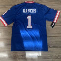 Men's New York Giants 1# Malik Nabers Blue Stitched Jersey, S To 3Xl 