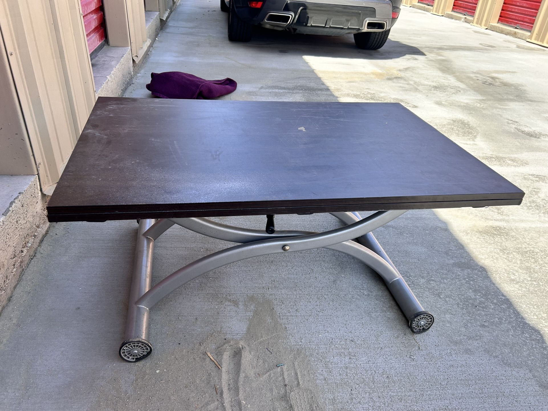 Expresso coffee table dining table conversion