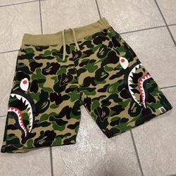 Authentic Bape Camo Side Shark Cotton Shorts