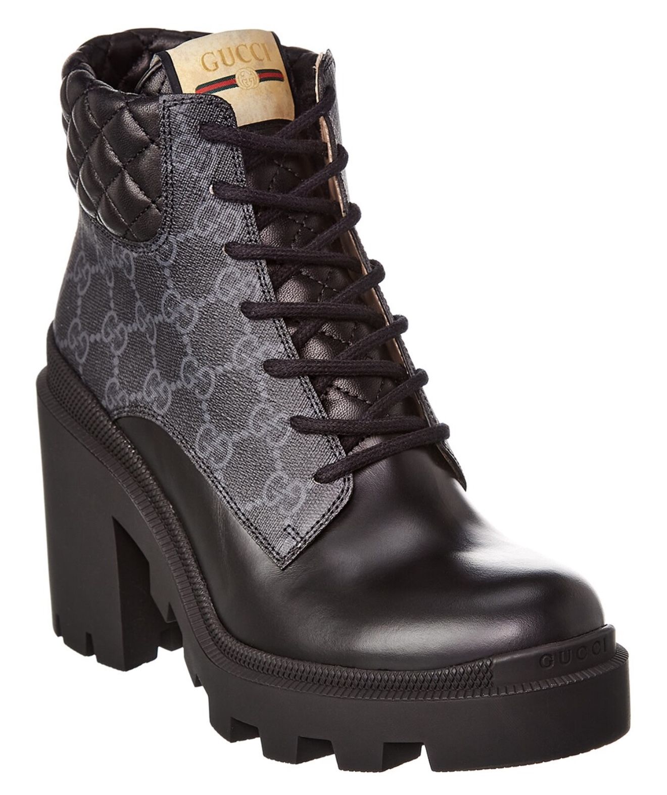 New Gucci GG Supreme Canvas & Leather Bootie