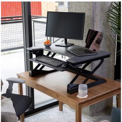 Ergotron Sit Stand Desk Work Station (WorkFit-T) Dark Gray -USED Like New