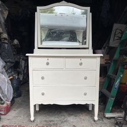 Vintage Dresser With Mirror Newly Refurbished 