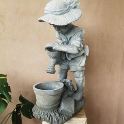 A  vintage European-style garden statue,