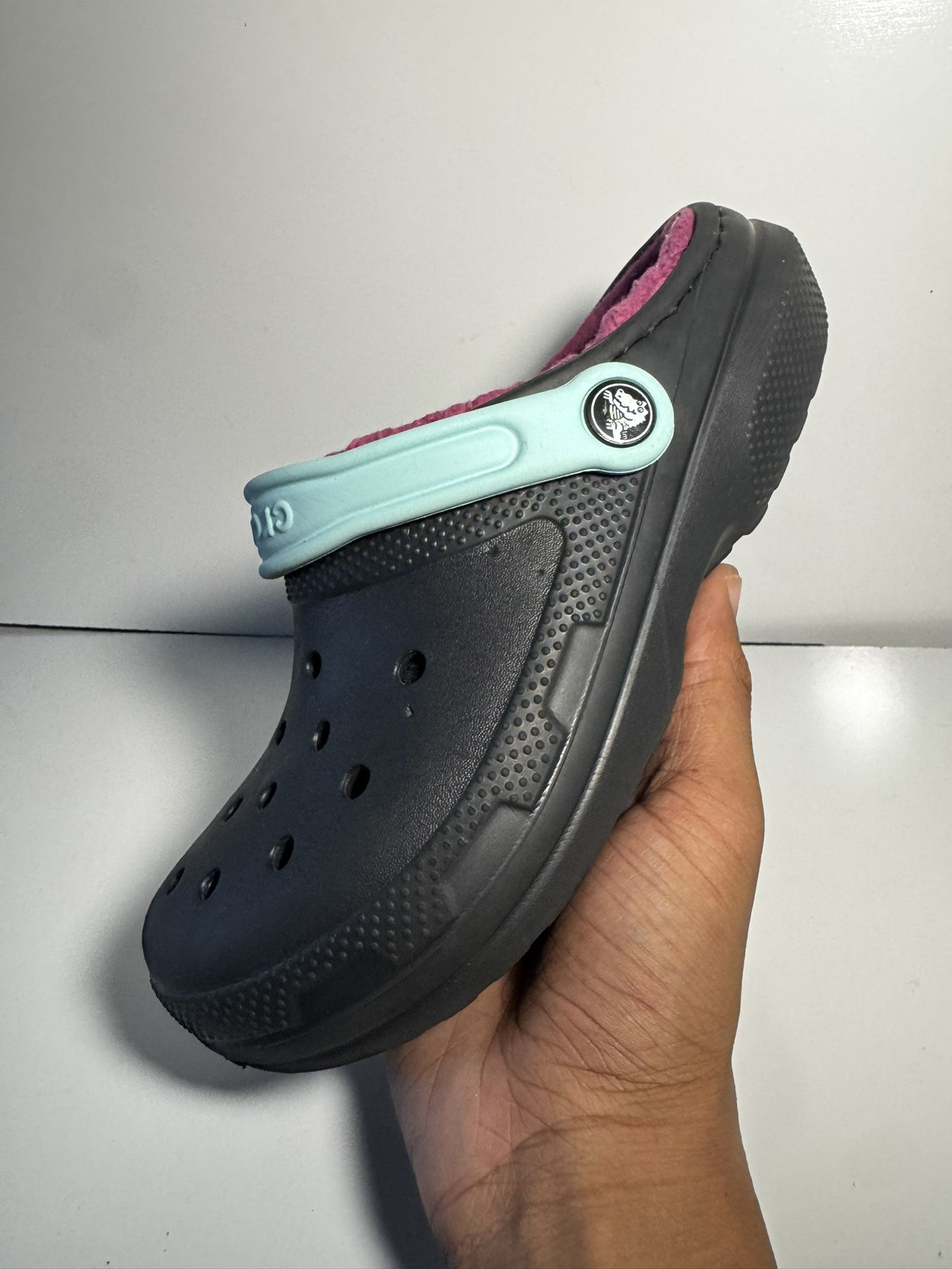 Crocs Classic Lined Clogs “Black Fuscia Teal” WMNS Size 6