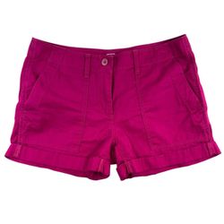 Ann Taylor LOFT Magenta Boyfriend Cargo Shorts Utility Y2K