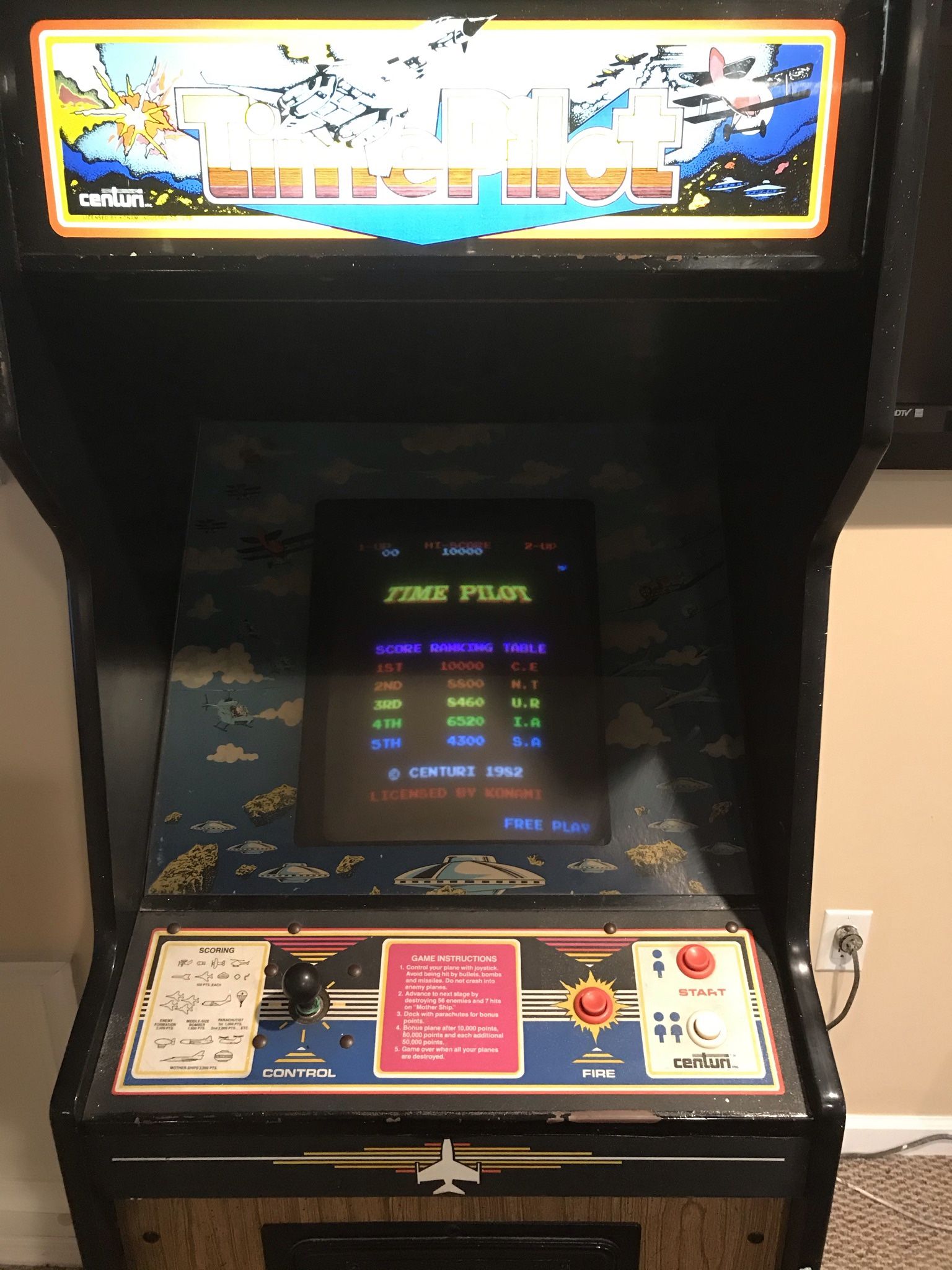Aunthentic Time Pilot Arcade Game (1982)