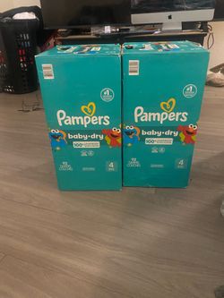 2 Boxes Size 4 Diapers