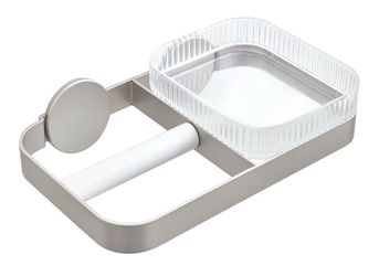 Wall Mounted Toilet Paper Holder with Tray Elemental Fusion Clear/Satin Gray
