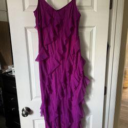 Fuchsia Ruffle Long Dress