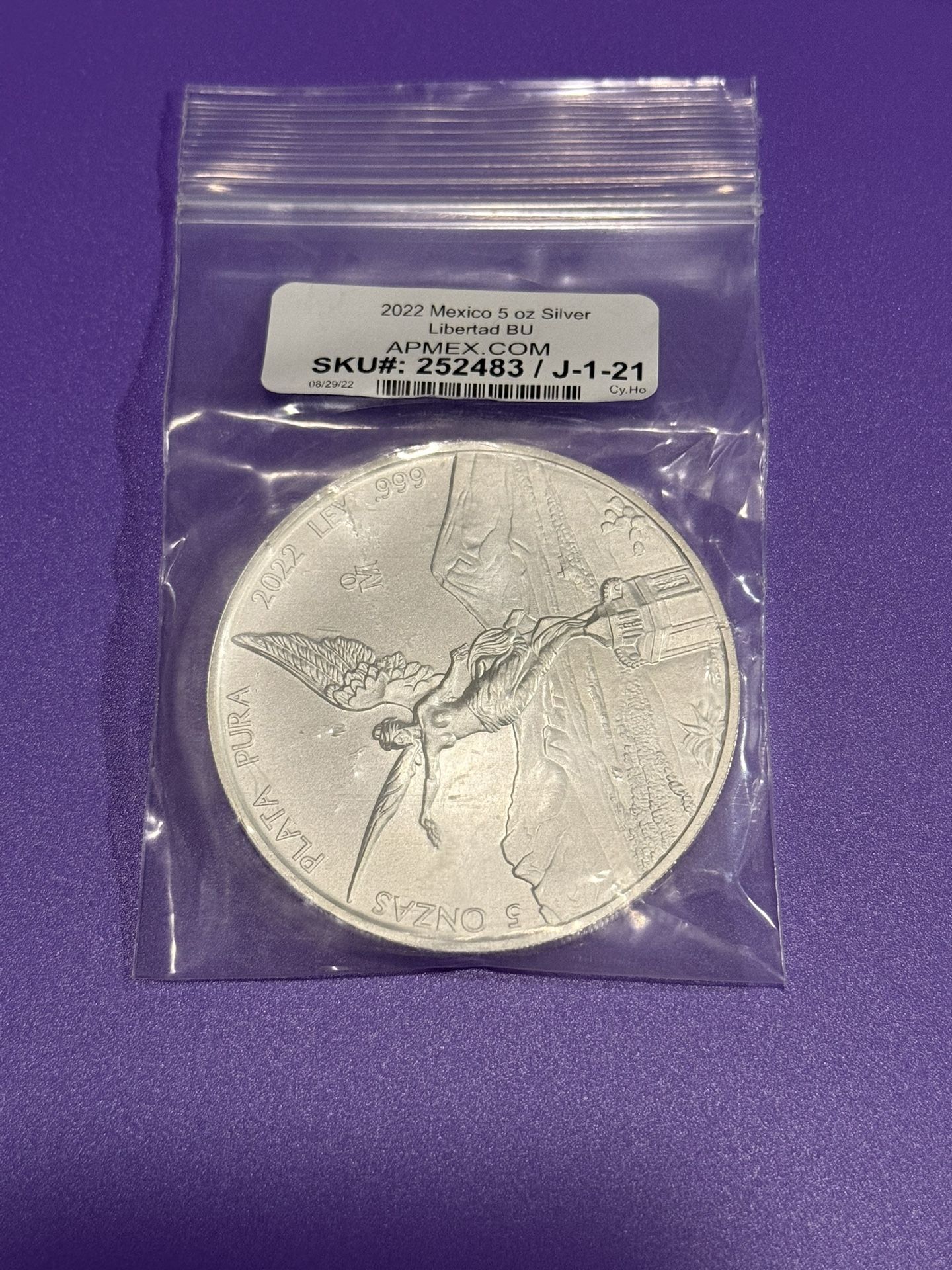 2022 Mexico 5 oz Silver Libertad BU