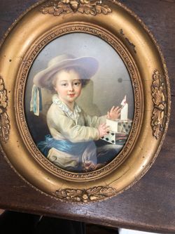 Antique Oval Frame Gold With Child Picture