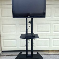 32 Inch Sony Bravia T.V. Cart - Blu-Ray Player - Cart With Surge Protector  - North Glendale