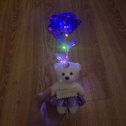 Light Up Rose with Bear 