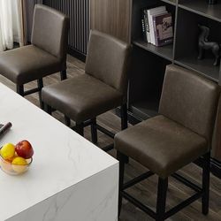 ES239 $80  26'' Faux Leather Bar Stools Set of 2