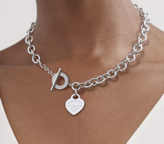 Return To Tiffany Heart Tag Toggle Necklace In Silver