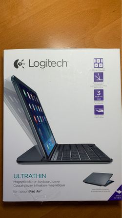 Logitech Ultrathin magnetic clip on keyboard cover for iPad Air.