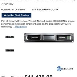 Brand New Crown DCI POWER AMP  8 Channel 8/600N