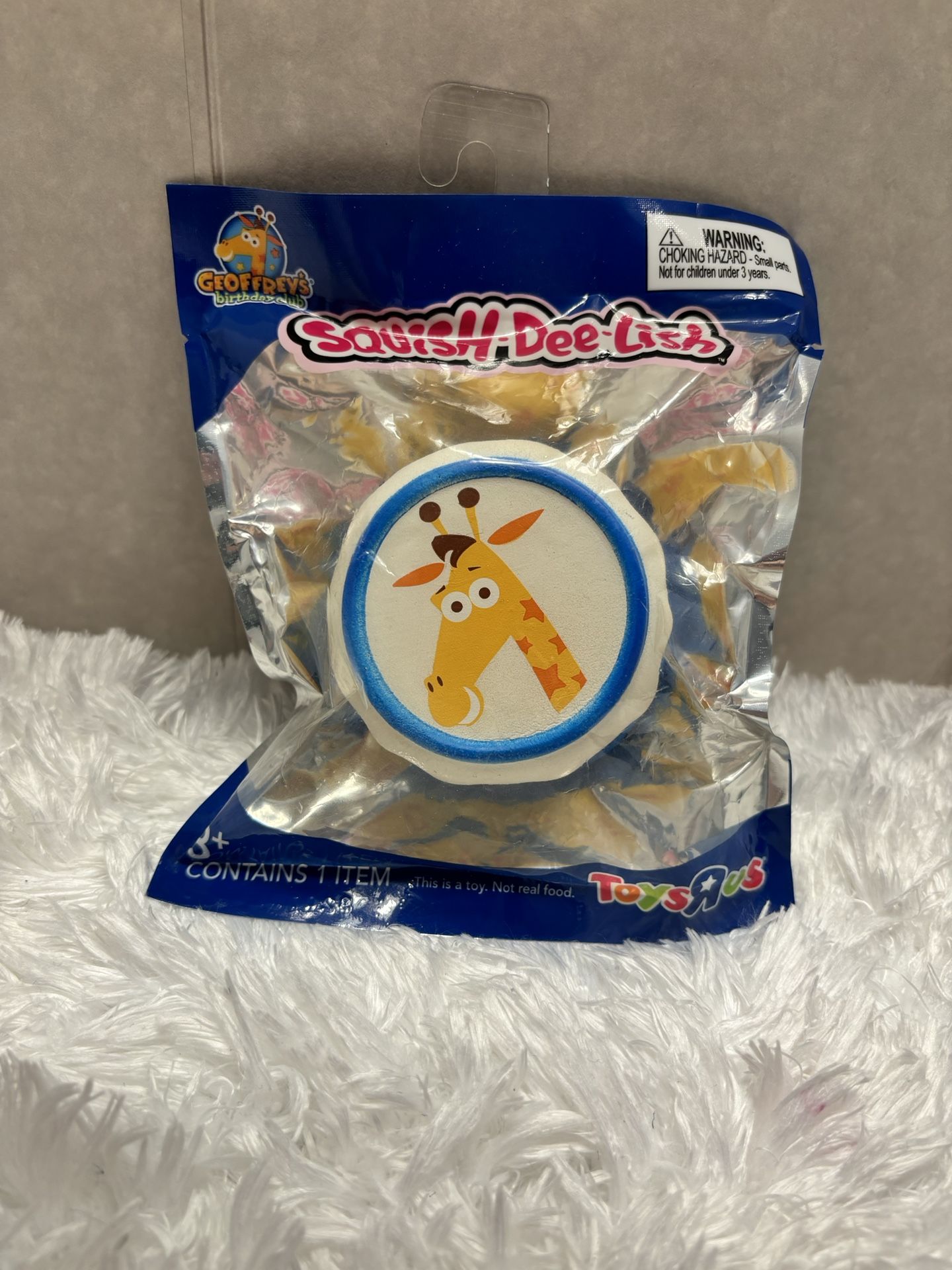 Toyrus Squish-Dee-Lish Geoffrey's Birthday Club Squeeze Toy