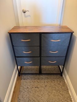 6-Drawer Fabric Storage Dresser with Wood Top