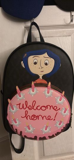 Hot Topic Coraline Jones Welcome Home Mini Faux Leather Zip Backpack Black