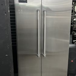 Viking Professional Side By Side Built In Stainless Steel Refrigerator 42”