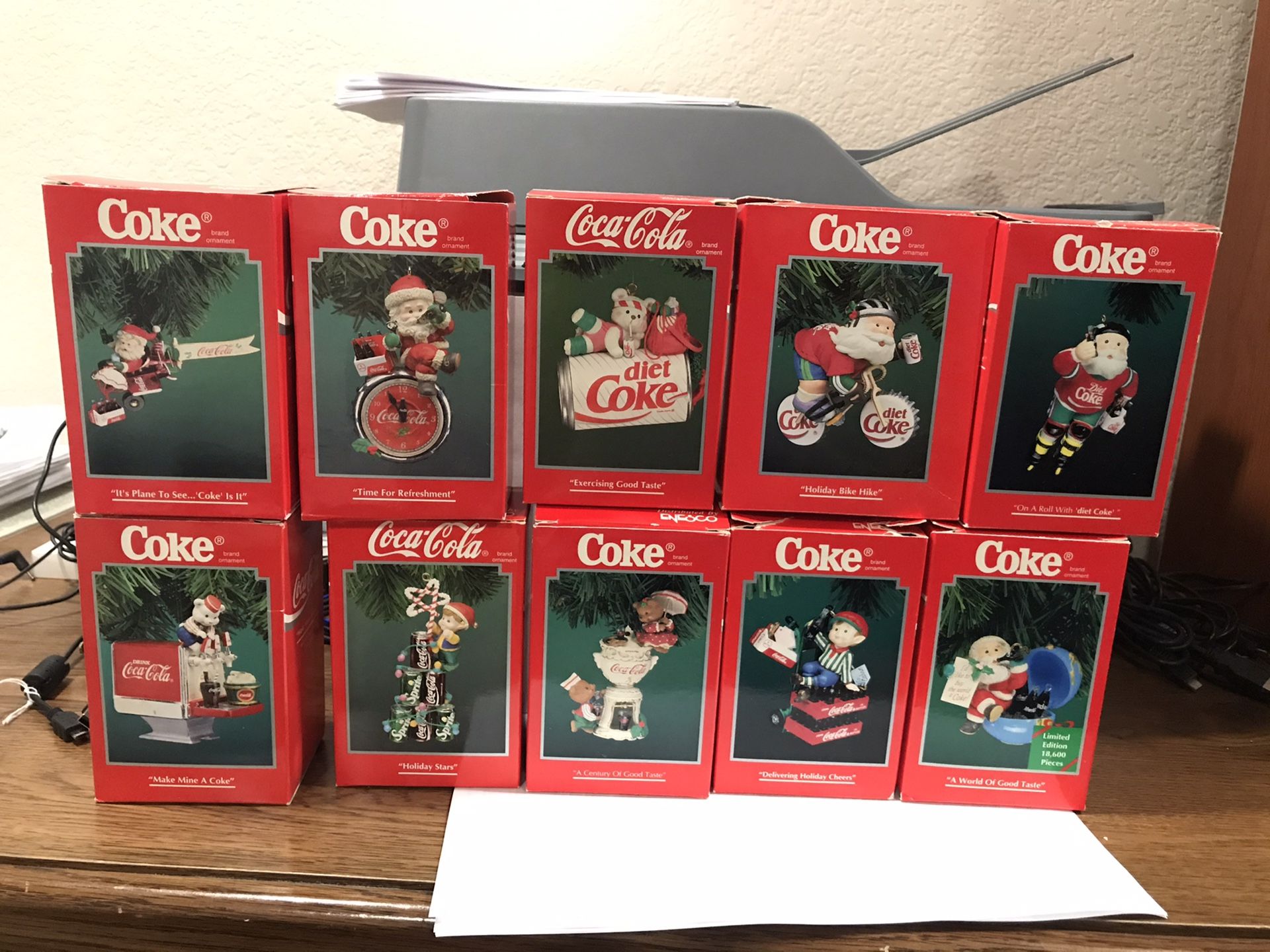 Coca-Cola brand Enesco Ornaments (set of 10)