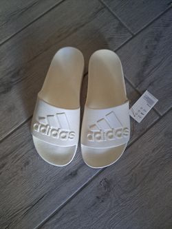 New, Adidas, Shoes, Slides, Sandals, Cream, Adilette Aqua, Size 10, Size 11, Clothes, 