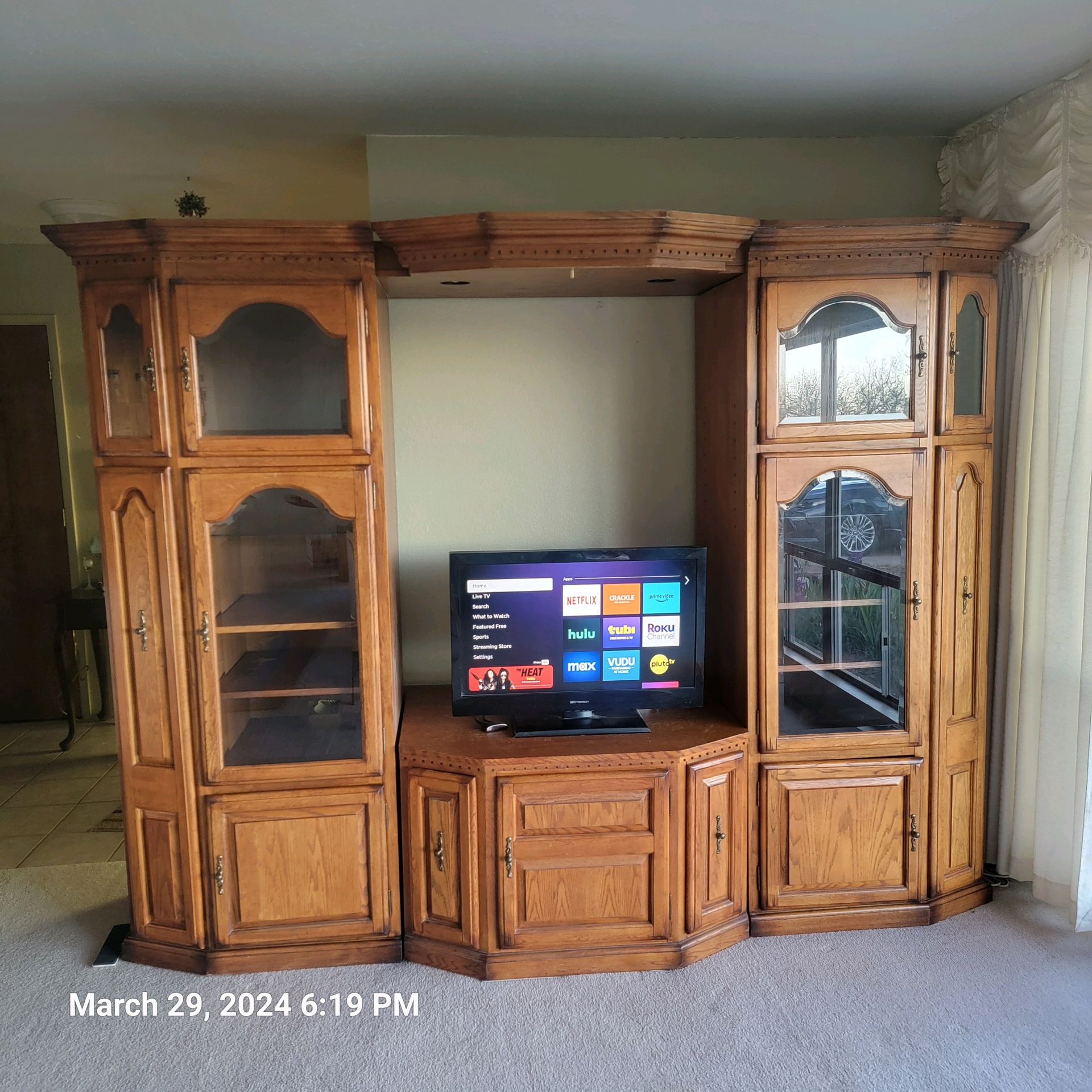 Large Entertainment Center. Solid Wood