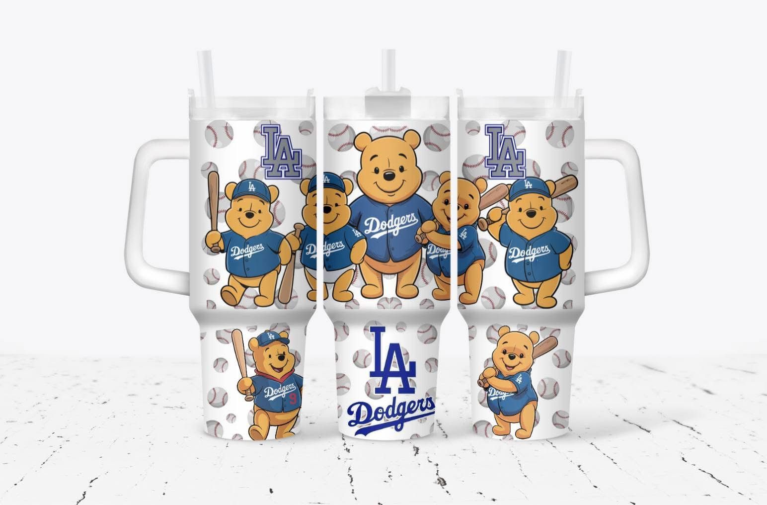 Los Angeles Dodgers Winnie The Pooh 40oz Tumbler