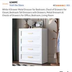 White 4 Drawer Dresser