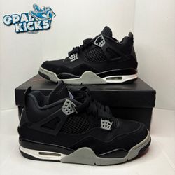Size 9M - Jordan 4 “Black Canvas” 