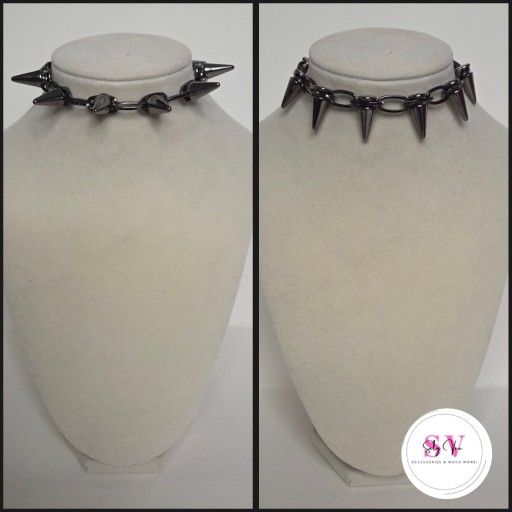 Black/Silver Spike Choker