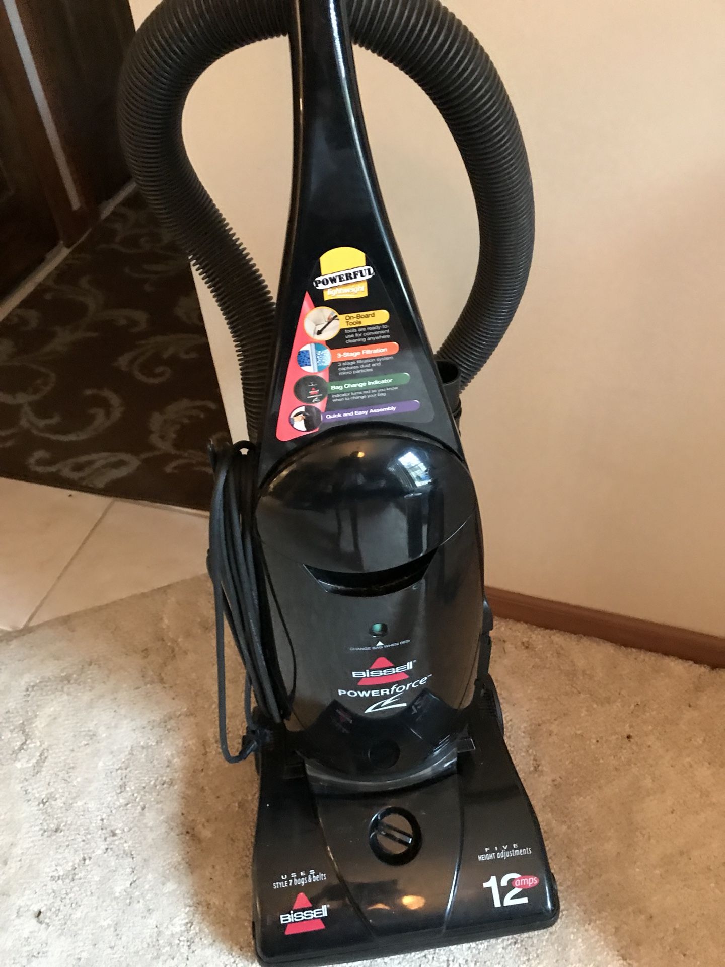 Bissell Powerforce Bagged Upright Vacuum for Sale in Lafayette, IN