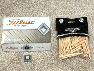 Golf Balls/Bag of Tees/Ball Marker Bundle