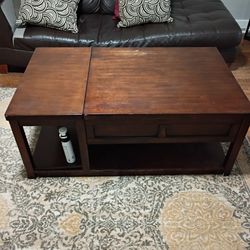 Couch and Wood Table