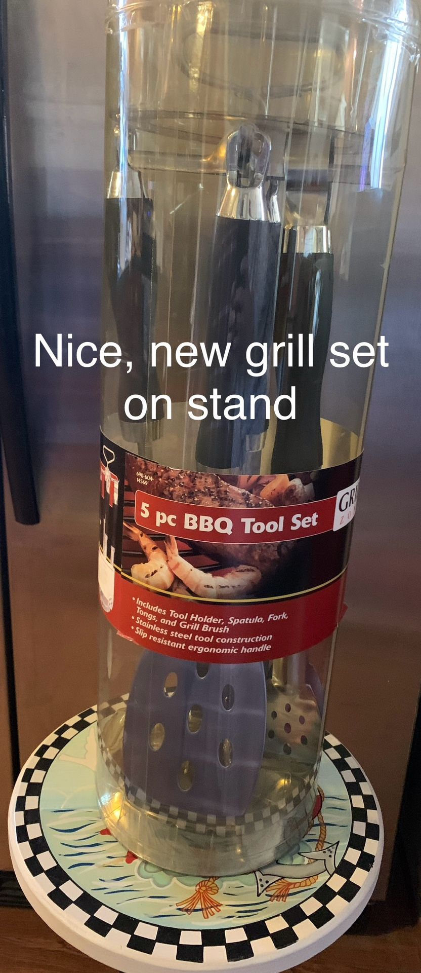 Grill Set On Stand