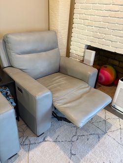 La-Z-boy leather recliner gray